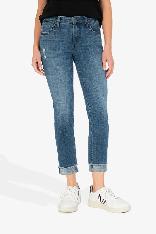 Kut From The Kloth Amy (Summer Weight) Straight Leg Crop Jeans (Imitate Wash)