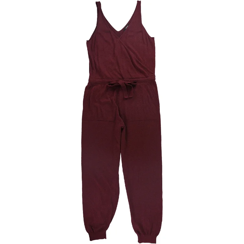 Alfani Womens Tie-Front Jumpsuit, Red, Medium