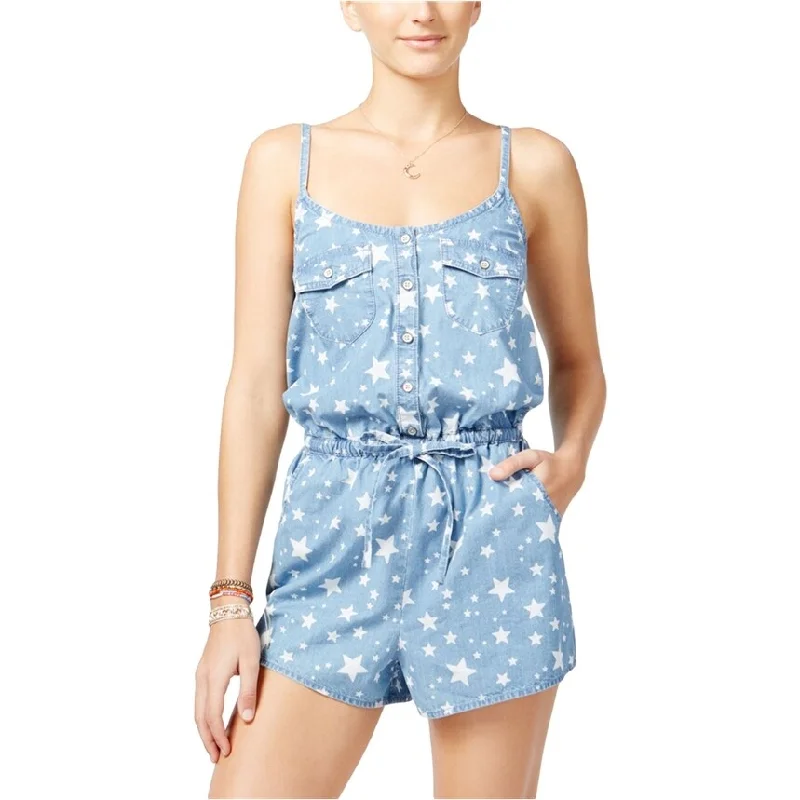 American Rag Womens Star-Print Romper Jumpsuit, Blue, X-Small