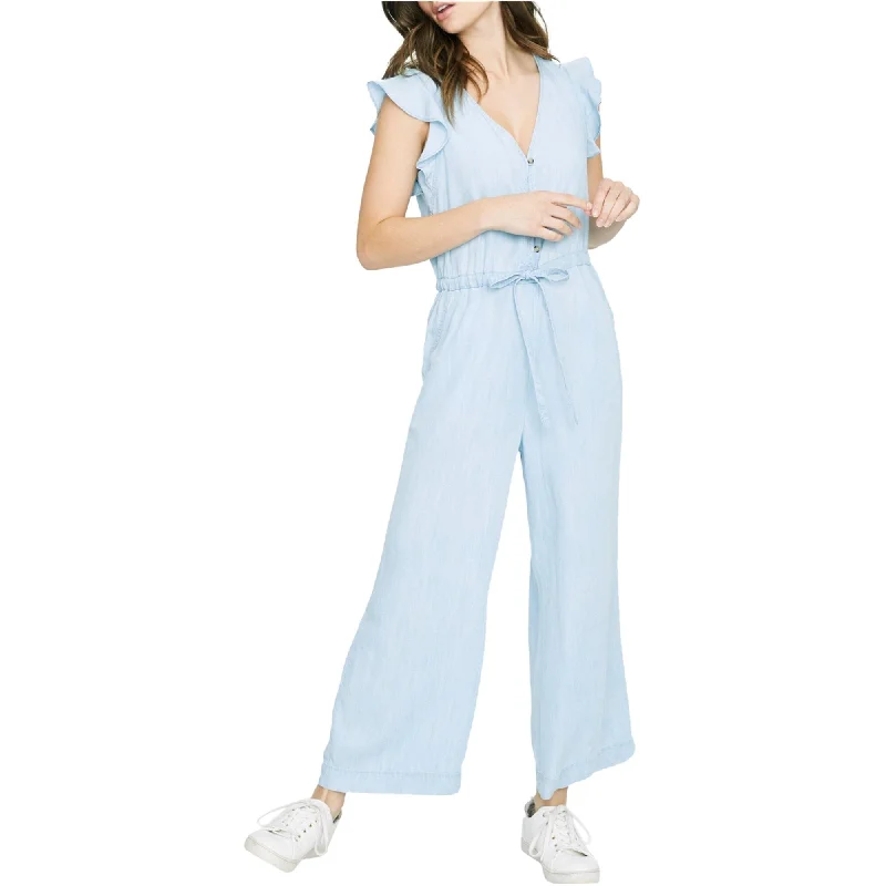 Sanctuary Clothing Womens Flutter Jumpsuit, Blue, Medium