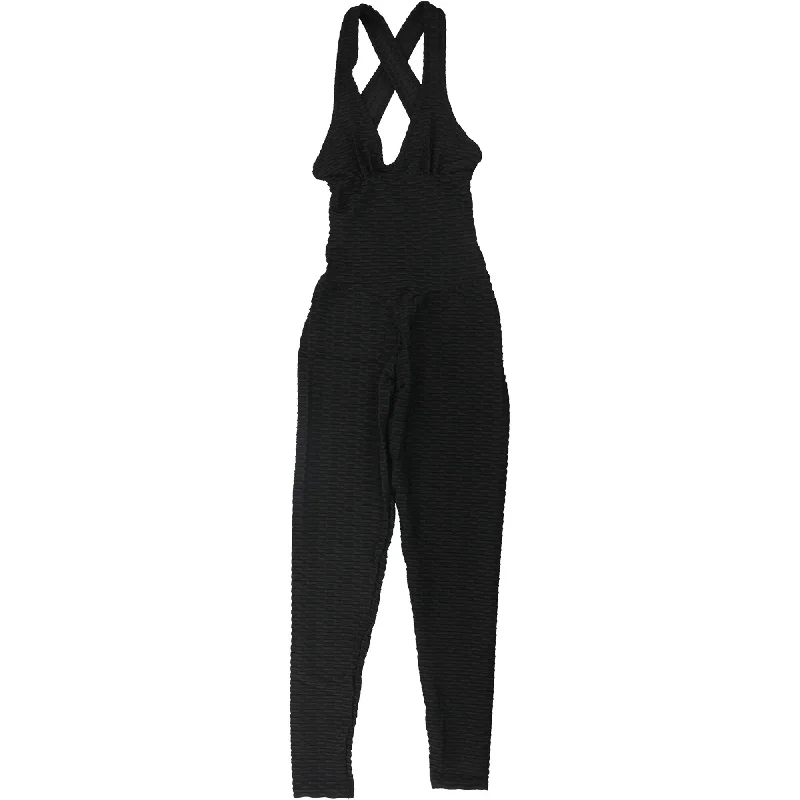 Tags Weekly Womens Textured Jumpsuit, Black, Small