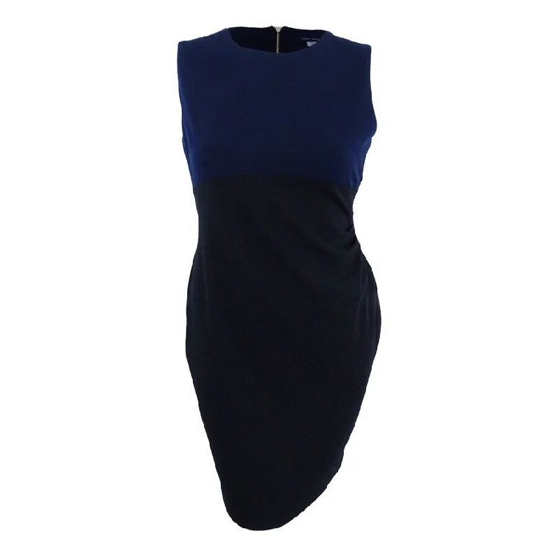 Tommy Hilfiger Women's Colorblocked Sheath Dress (12, Midnight/Black)