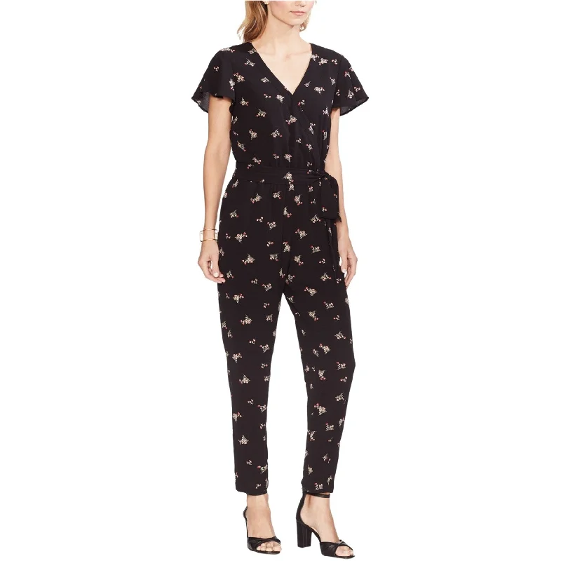 Vince Camuto Womens Desert Bouquet Jumpsuit, Black, 2