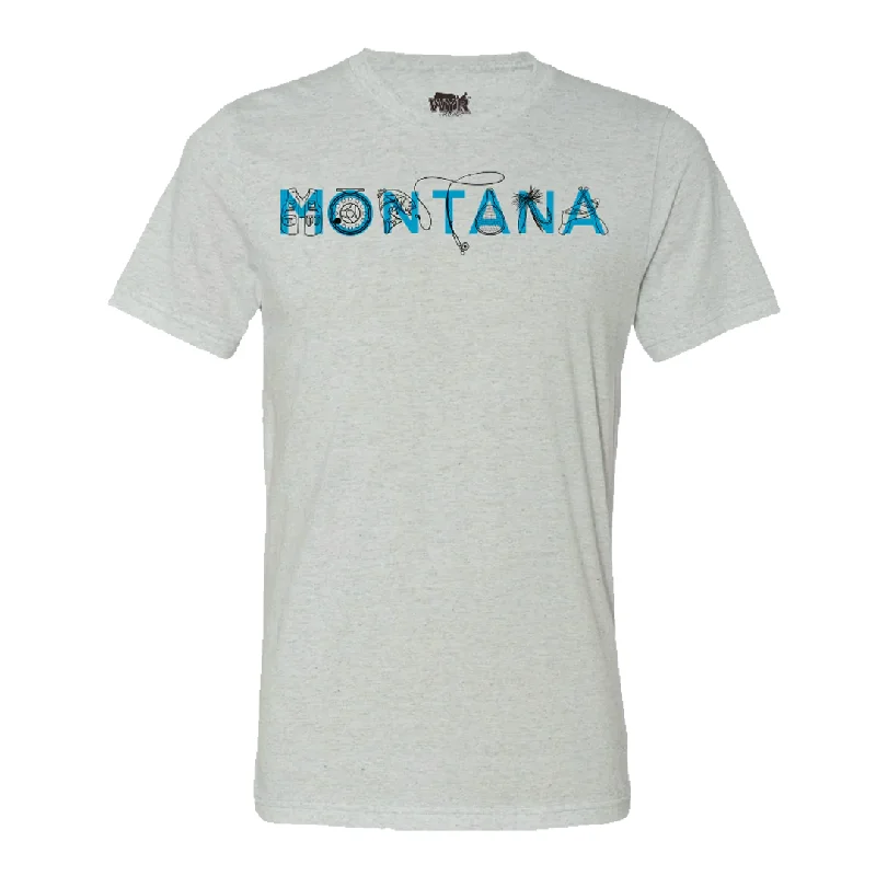 Montana Fishing Icons Crewneck Tee (Unisex)