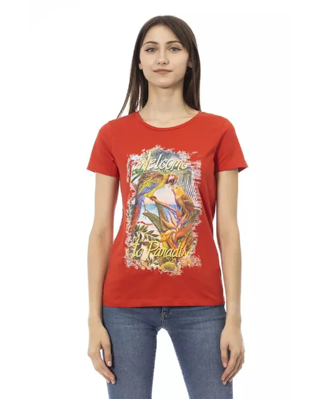 Trussardi Action Women's Red Cotton Tops & T-Shirt - L