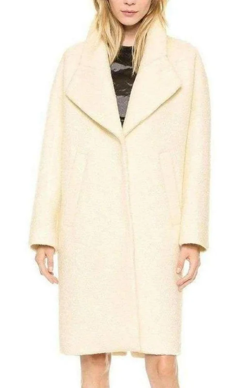 White Oversized Curly Coat