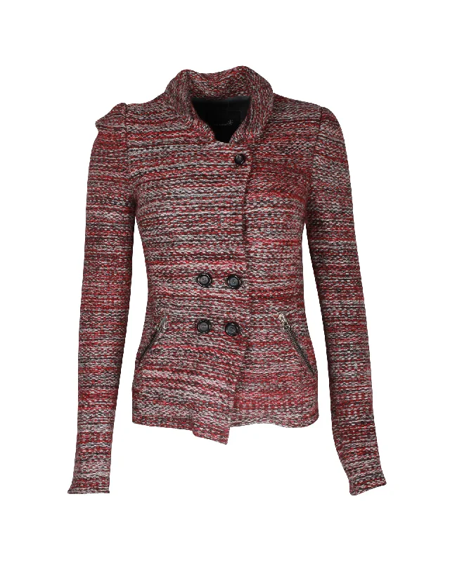 Isabel Marant Tweed Pattern Evening Jacket in Multicolor Virgin Wool