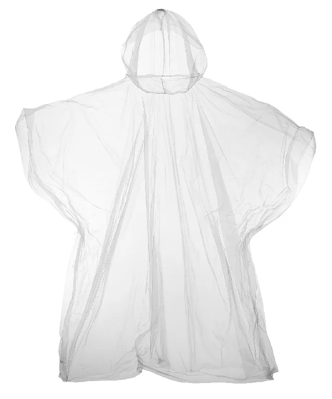 Clear - Kids emergency hooded plastic poncho