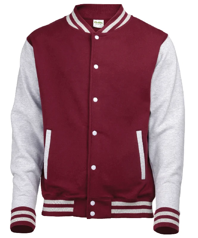 Burgundy/Heather Grey* - Varsity jacket