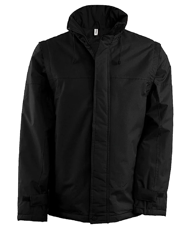 Black/Black - Detachable-sleeved blouson jacket