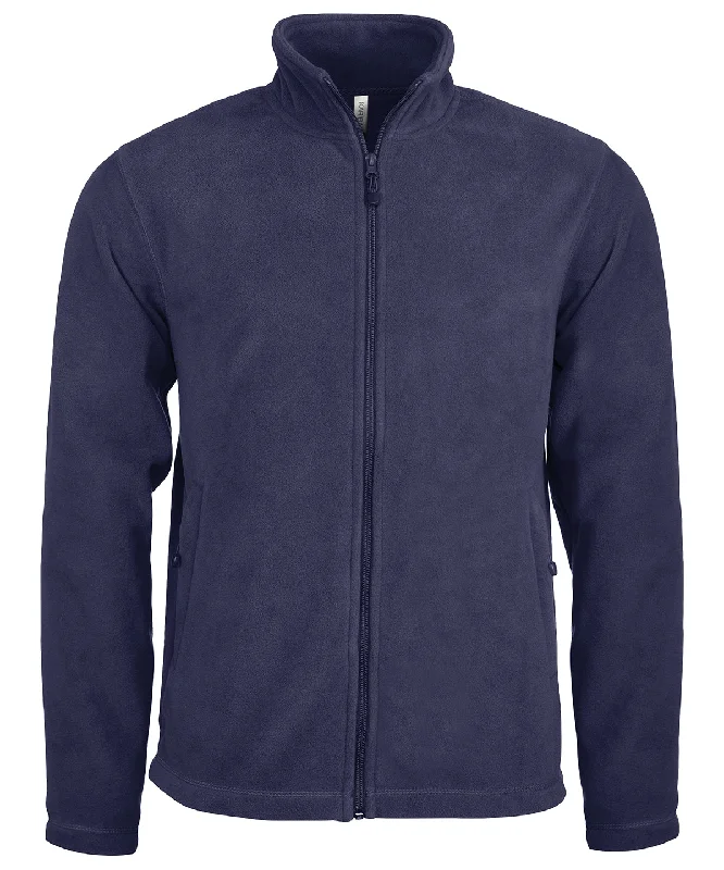 Navy - Zip-through microfleece jacket