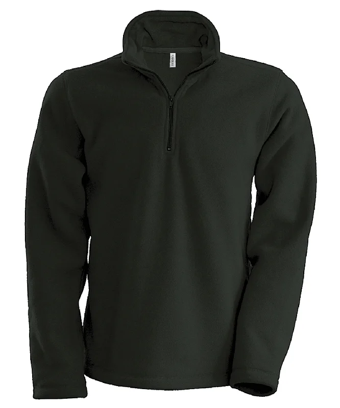 Dark Grey - Enzo zip neck microfleece jacket