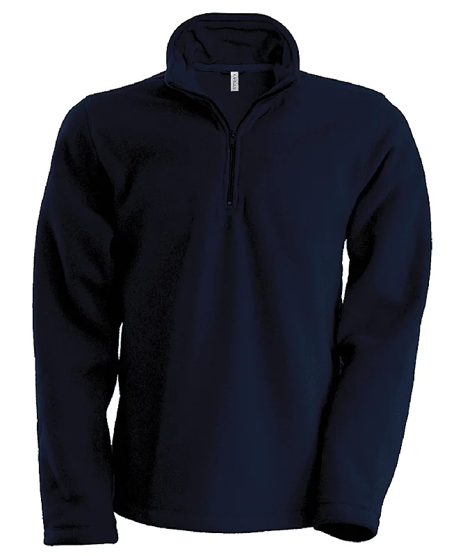 Navy* - Enzo zip neck microfleece jacket