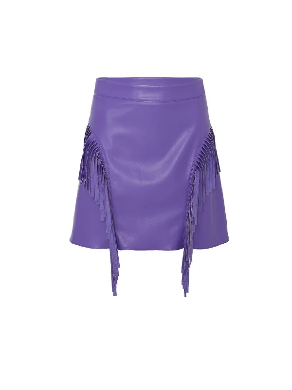 Fringe Faux Suede Mini Skirt