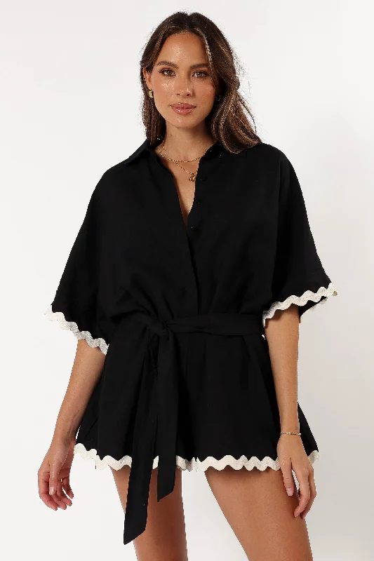 Isabella Romper - Black