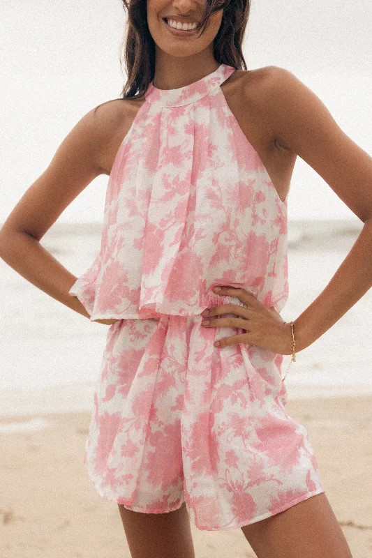 Isabelle Romper - Pink Floral