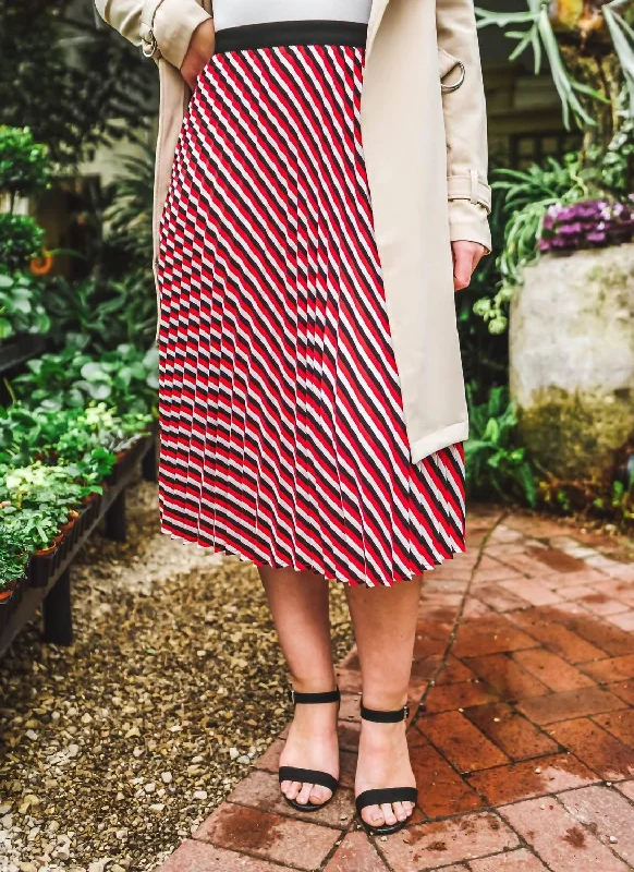 Sacred Pleated Midi Skirt In Multi