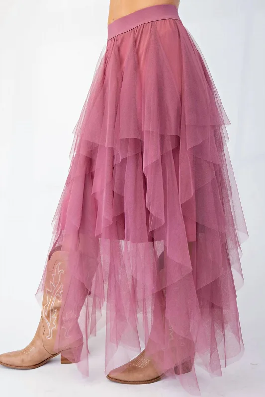 Tulle Tulle Tulle Skirt In Mauve