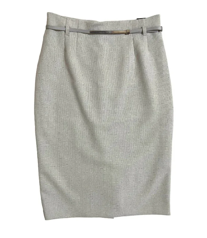 Women's Belted Signature Pencil Skirt In Gray