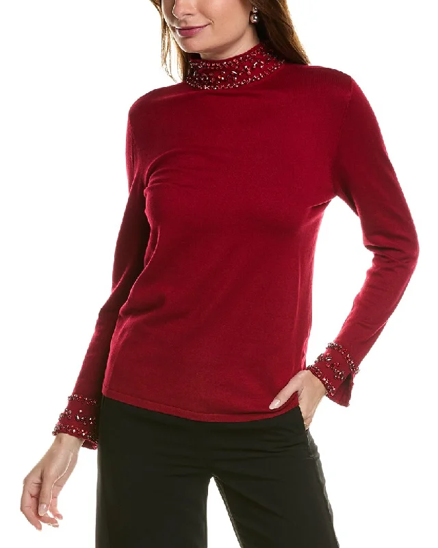 Anne Klein Mock Neck Sweater