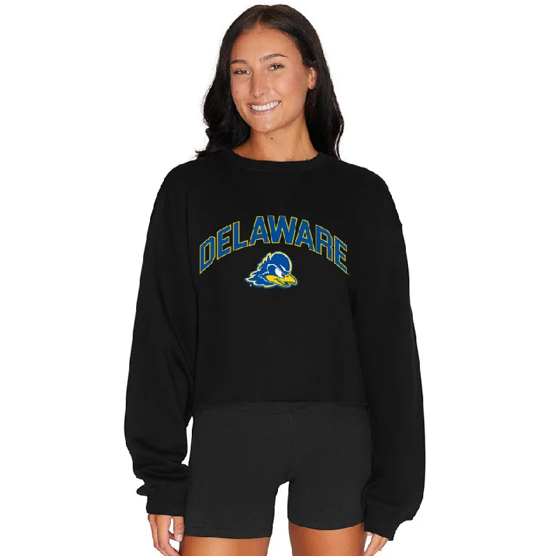 Delaware Blue Hens Black Crewneck