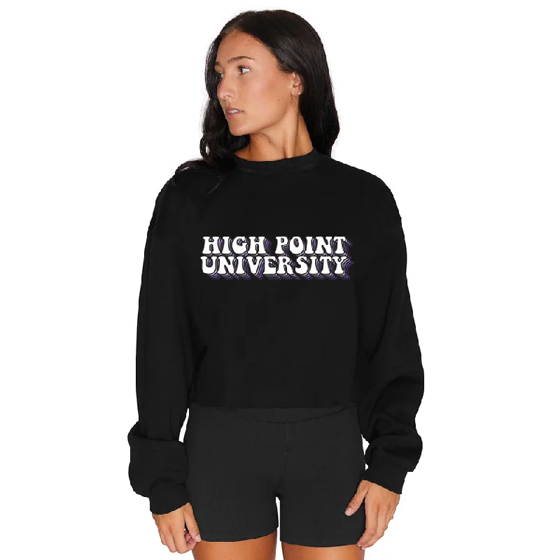 High Point University Black Retro Crewneck