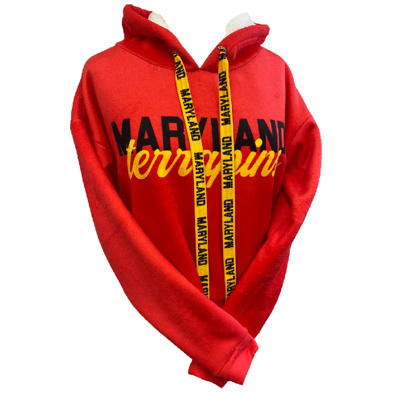 Maryland Terps Red Varsity Furry Hoodie