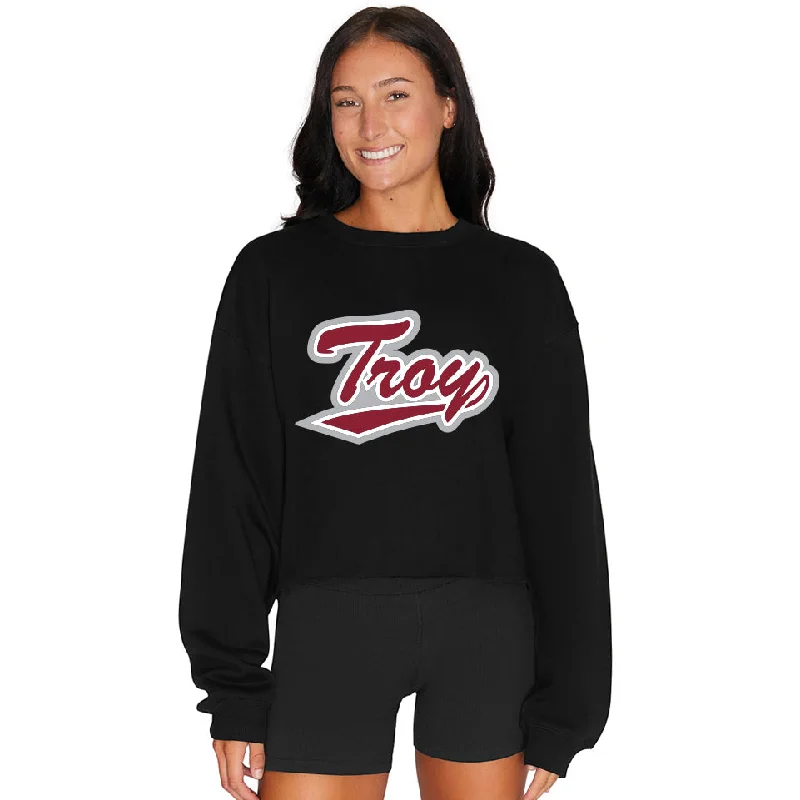 Troy University Black Crewneck