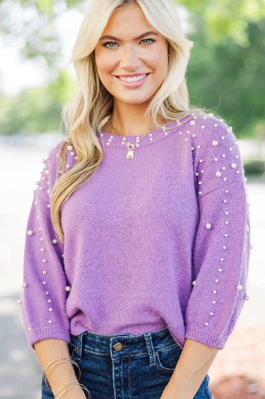 You Deserve It Plum Purple Embellished Sweater